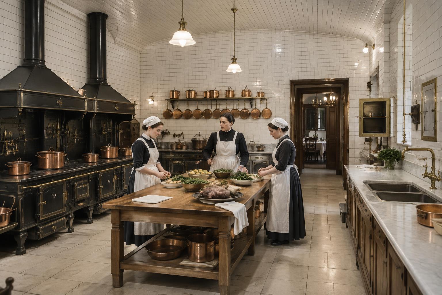 AI-rekonstruktion inspirerad av ett exklusivt palatskök i Stockholm på 1890-talet